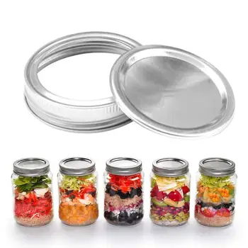 

10PCS Mason Jar Lids Leak Proof Secure Mason Canning Jar Caps With Wide Mouth Wide Mouth Jar Lids And Bands