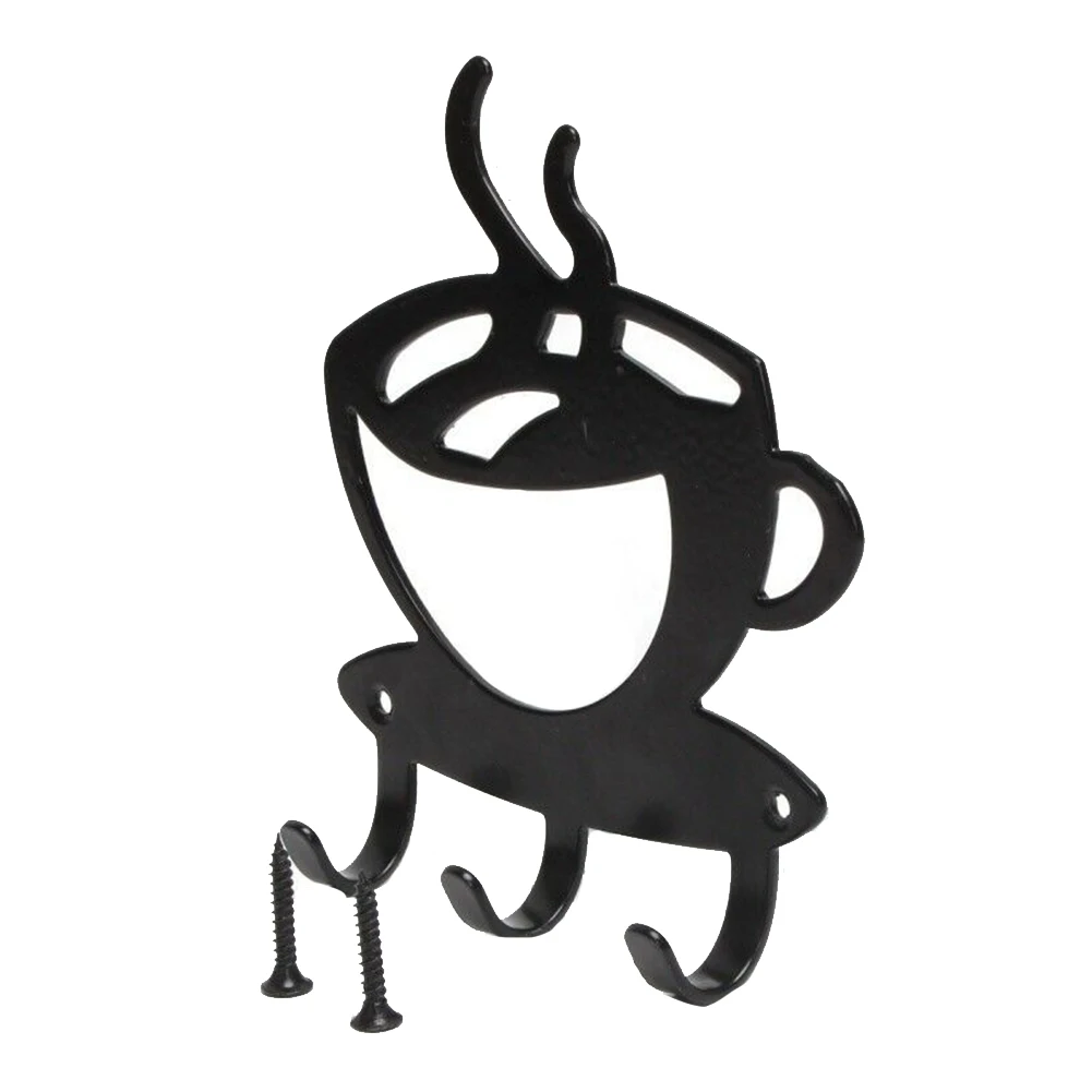 Крючок для ключей, компактный домашний стеллаж, вешалка, настенный, практичная форма кофейной чашки, украшение, прочный держатель для хранения, для прихожей, металлический