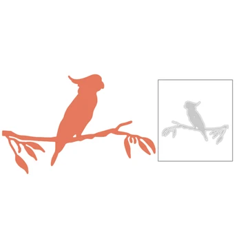 

2020 New Animal Birds Parrot Tree Branches Silhouettes Metal Cutting Dies For DIY Greeting Card Cut Scrapbooking Making No Stamp