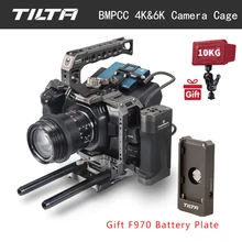 Tilta TA-T01-A-G клетка для камеры с верхней ручкой деревянная боковая ручка F970 Батарейная пластина частичный солнцезащитный козырек для BMPCC 4K аксессуары для камеры