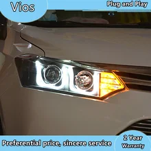 Автомобильный Стайлинг для Toyota Vios головной светильник s U angel eyes 2013- для Toyota Vios светодиодный светильник Q5 bi xenon объектив СВЕТОДИОДНЫЙ прожектор