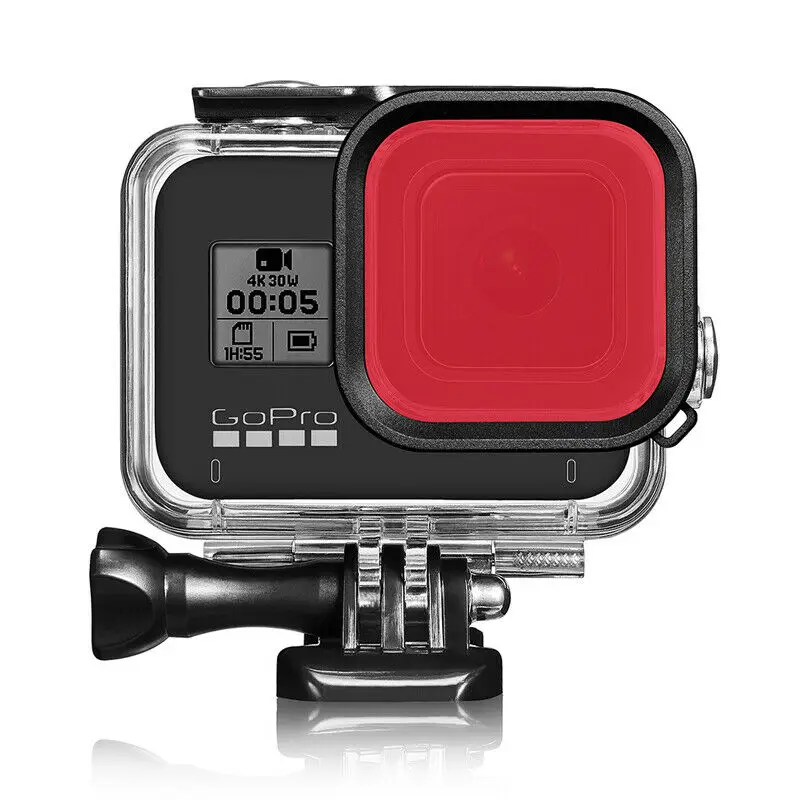 Водонепроницаемый чехол для экшн камеры GoPro Hero 8 3 цвета фиолетовый розовый