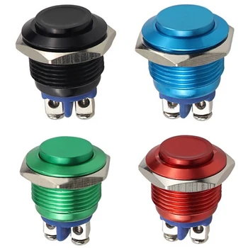 

16mm IP67 Metal Push Button Switch Waterproof Self-reset Momentary Locking Latching NO High / Flat / Momentary Round Shape