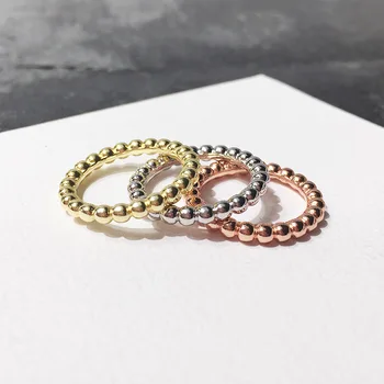 

Luxury Brand Strong Statement Fashion Accessories Simple Joker Smooth Whole Ring Bead Ring Three Colors