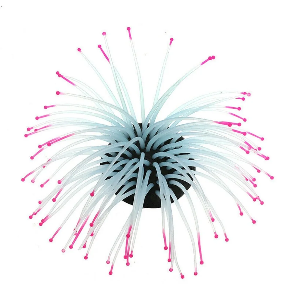 Aquarium Decoration  Fish Tank Luminous Sea Anemone Artificial Coral Ornament  (5)