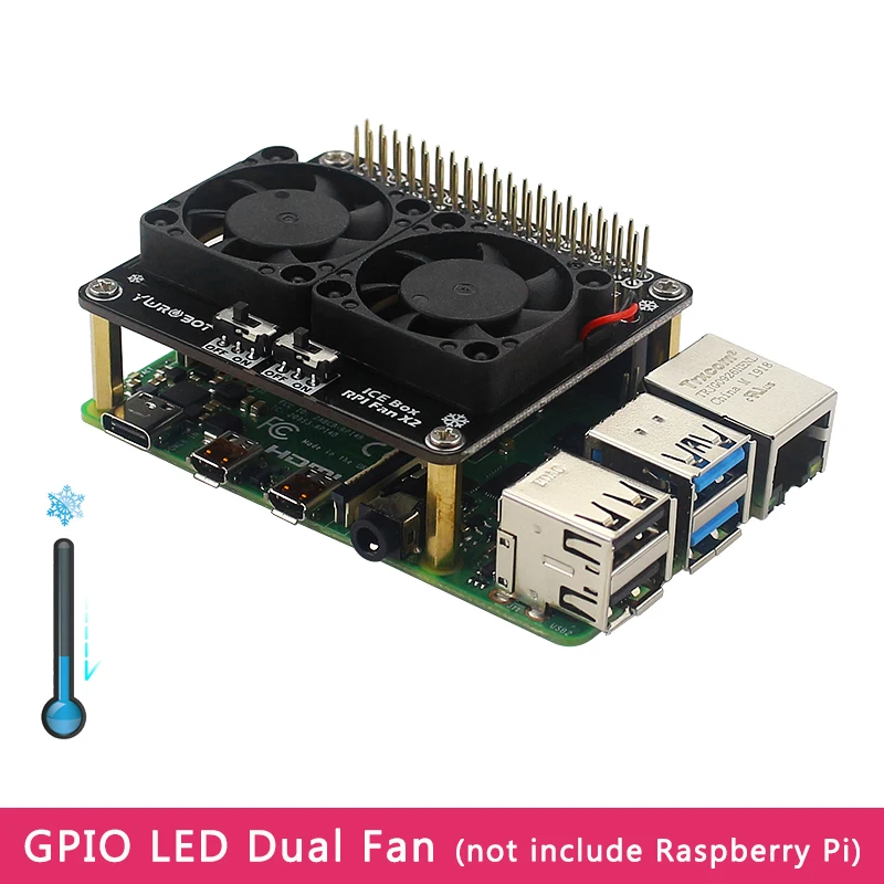 Удлинительная плата для Raspberry Pi 4 Model B GPIO охлаждающий вентилятор с сисветодиодный
