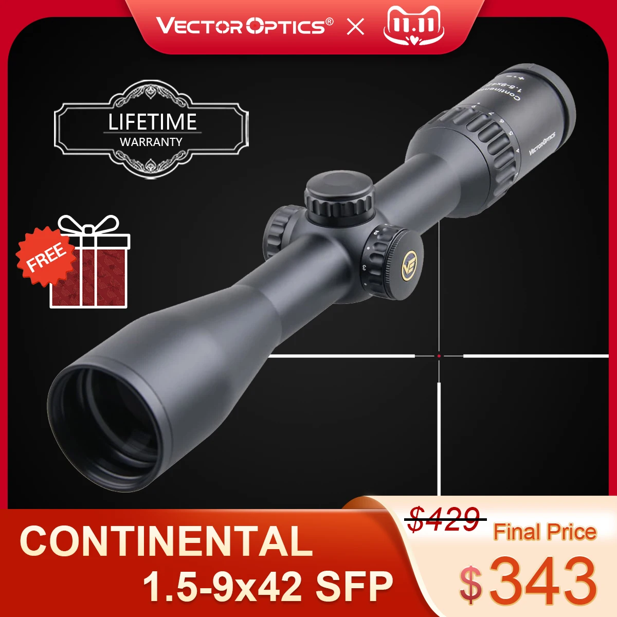 PROD 1005001638944392 Vector Optics Continental 1.5-9x42 Hunting Rifle
Scope Optical Riflescope 1/4 MOA German #4 Center Dot 90% Light .338
Lapua Mag PROD 1005001638944392 Vector Optics Continental 1.5-9x42 Hunting Rifle
Scope Optical Riflescope 1/4 MOA German #4 Center Dot 90% Light .338
Lapua Mag
