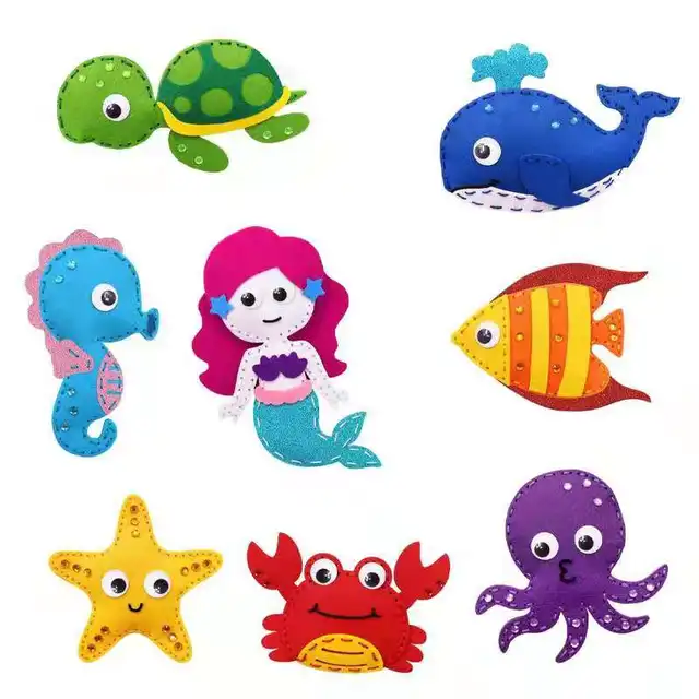 Woodland Animals Craft Kit Forest Creatures DIY Sewing Felt Plush Animals For Kids Beginners Educational Sewing Set Kids Art Toy 3