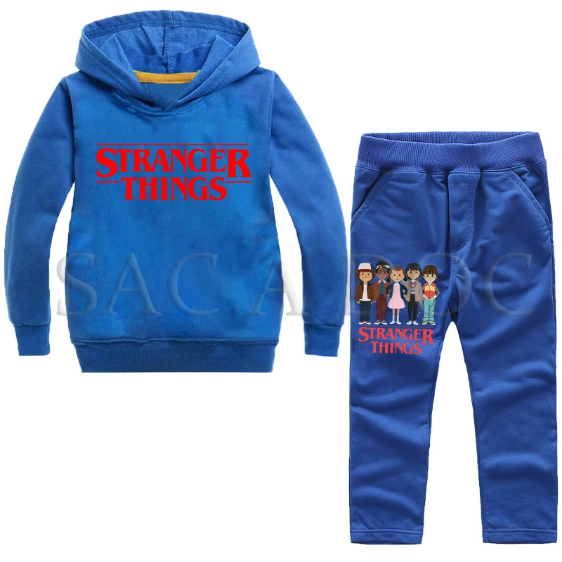 

New Fashion Stranger Things Autumn Sweatshirt Suit Kids Baby 2pcs Hoodies+Pants Sets Toddler Boys Girls Tracksuits Casual Cotton