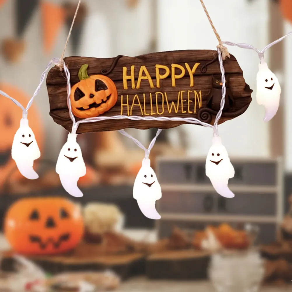 

1PC LED Halloween Ghost String Lights Battery-Powered 20 40LED For Holiday Halloween Home Decoration Party Light Lamp 3M/6M