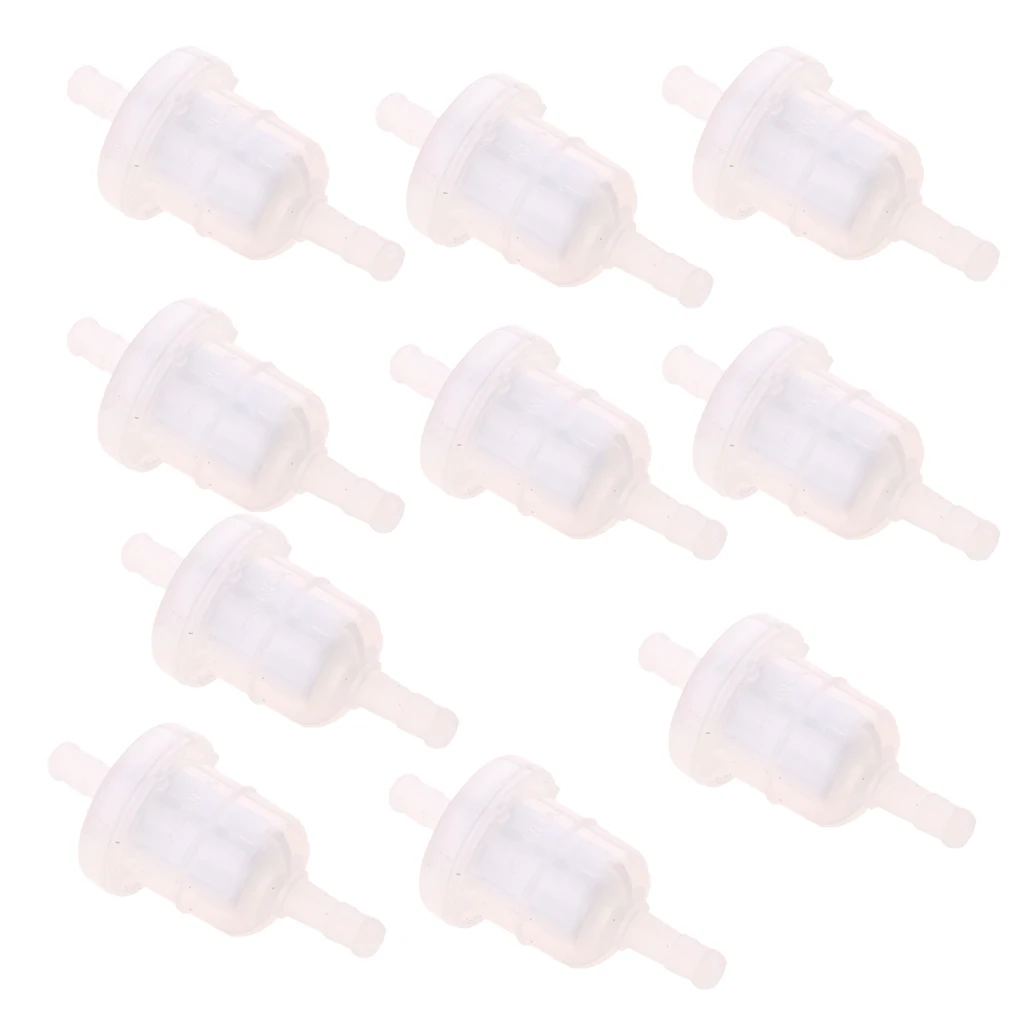 10 x Universal Petrol Motorcycle Inline Fuel Filter Fit 6mm Pipes
