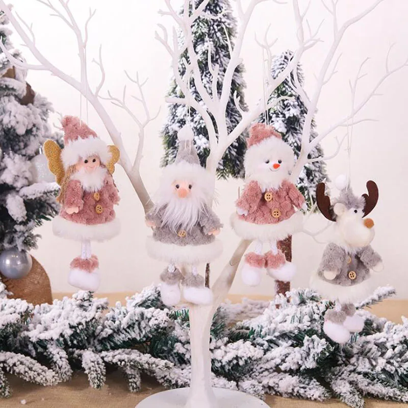 12 шт./лот, рождественские украшения, подвесные украшения, Санта-Клаус, снеговик, лось, для маленьких девочек, куклы, окна, дисплей, вечерние принадлежности