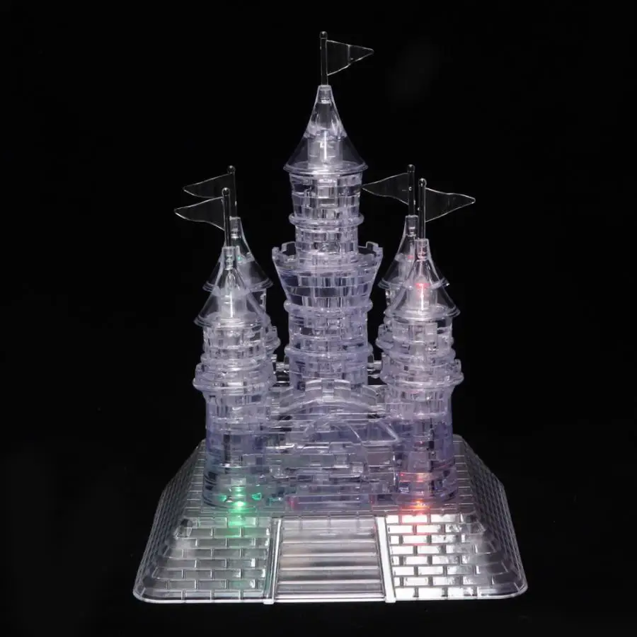 Хрустальная головоломка 3D игрушка Дети DIY собранная форма замка с музыкальным светом строительные наборы детские развивающие игрушки