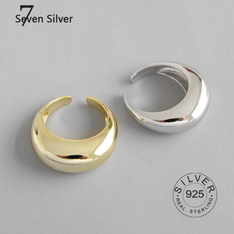 Real 925 sterling silver finger rings for women round Trendy fine Jewelry Large Adjustable Antique Rings Anillos silver ring silver rings