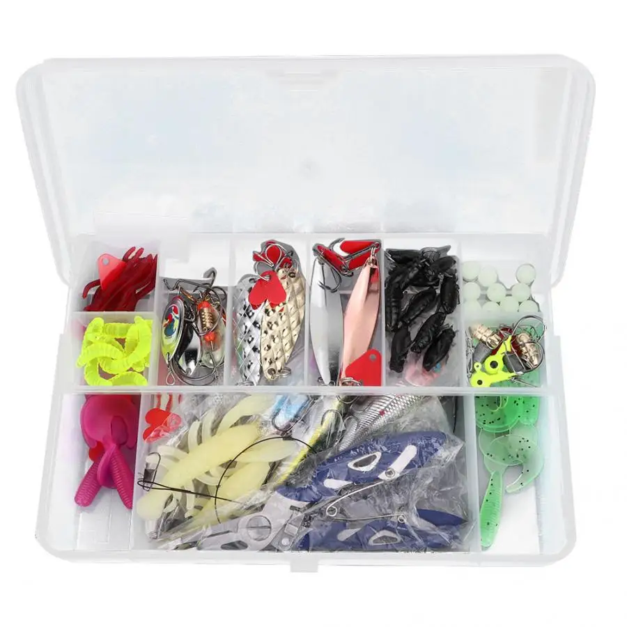 Professional Plastic Multicolor Lifelike Baits Fishing Sequins Soft Hard Lures Set Tackle Box For Fishing Accessories