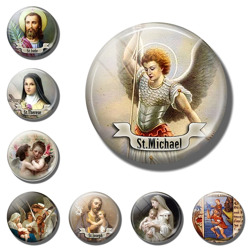 

St Michael Fridge Magnet Religion Saint Decorative St Jude Refrigerator Magnets Virgin Mary Sticker Religious Souveni Home Decor