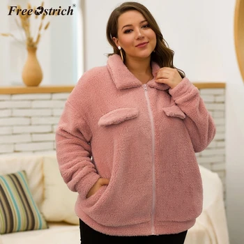

Free Ostrich Autumn Winter Jacket Female Coat 2019 Fashion Plus Size Women Teddy Fur Coat Female Casual Jacket Woman N30