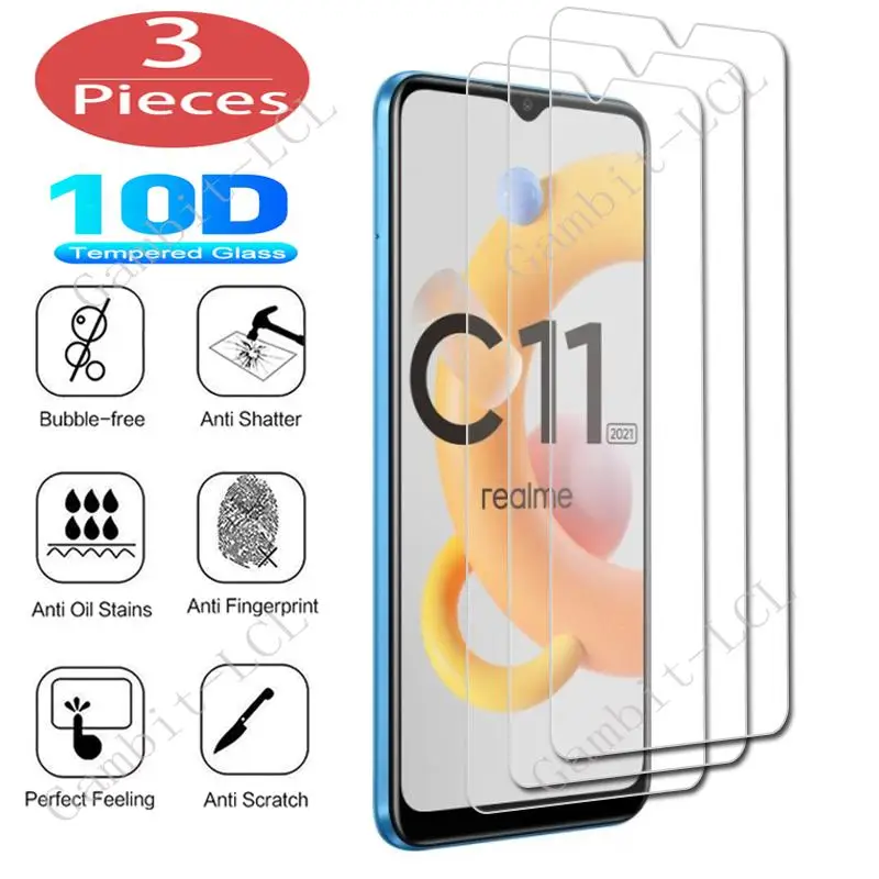 

Защитное стекло для Realme 8 4G 5G Pro C11 2021 C20 C20A C21 C21Y C25 C25s Q3 Q3i, закаленное защитное покрытие для экрана, пленка, 3 шт.