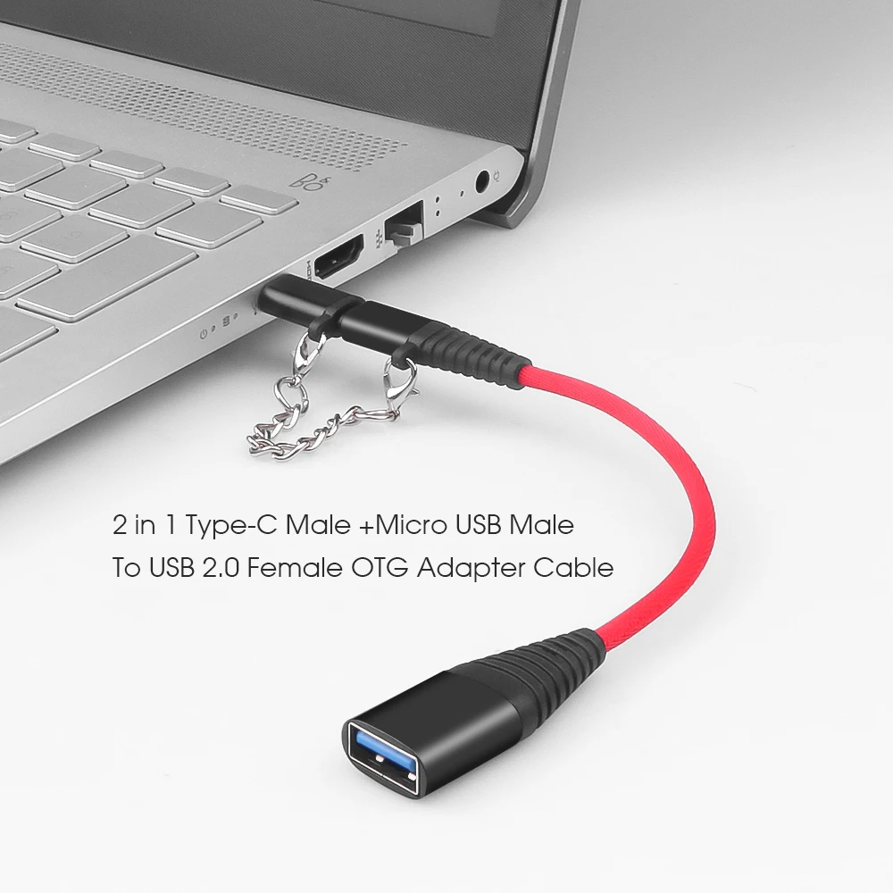 2в1 Type C Male + Micro USB To 2 0 интерфейс Женский OTG Кабель адаптер портативный Быстрый