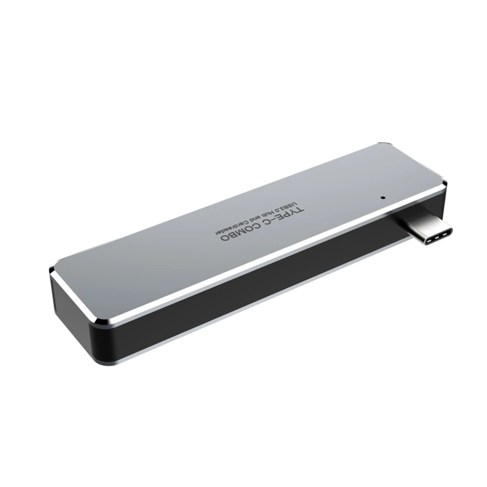 Серый ОВБР USB 3,1 Тип-C док-станция USB 3,0 TF/SD устройство для чтения карт 5-в-1 мульти-Функция конвертер для MacBook и Thunderbolt 3 серии записные книжки - Цвет: Серый