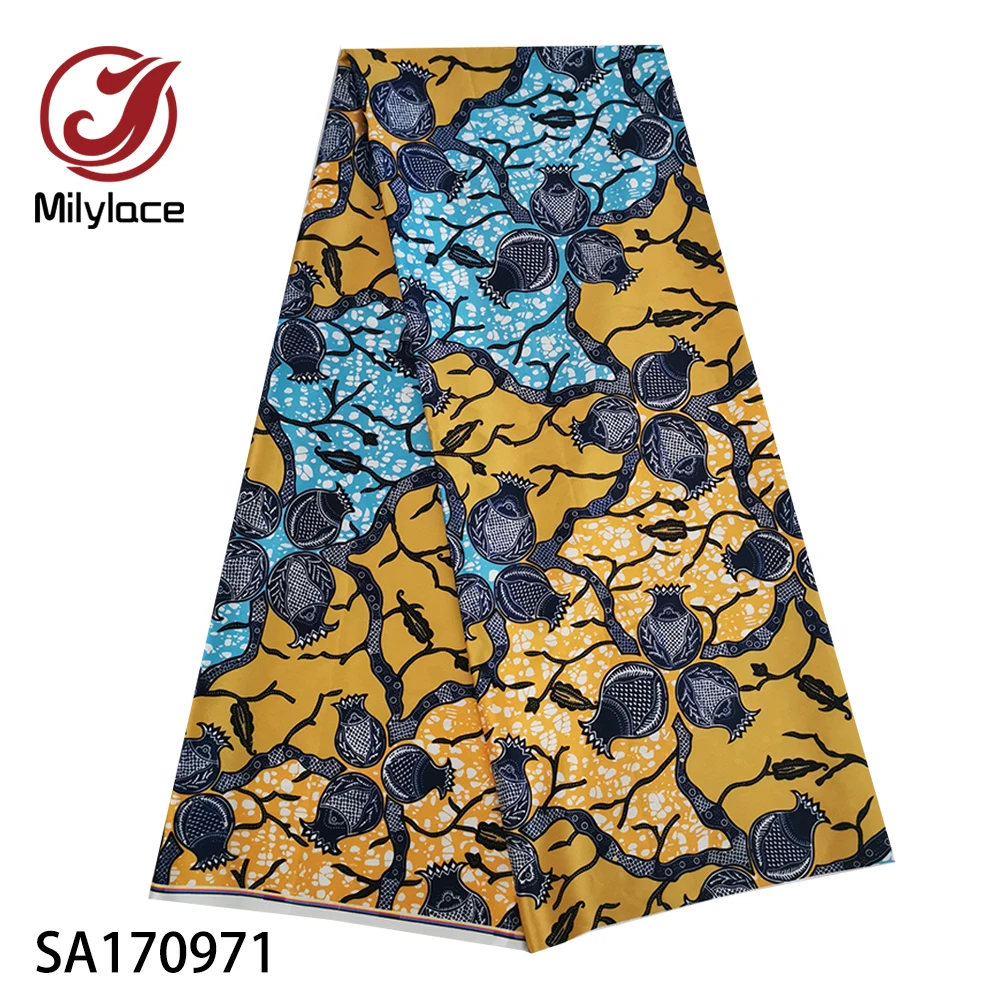 SA170971 Последняя африканская печать Анкара Атласная Ткань 5 ярдов модная цифровая восковая печать шелковая атласная ткань для одежды SA170970-77 - Цвет: SA170971