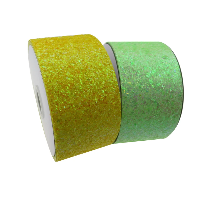 

50yards BOCA Ribbon 3 inch 75mm shiny vinyl Fabric chunky glitter ribbon for Hair Bows DIY Decoration accept customized order