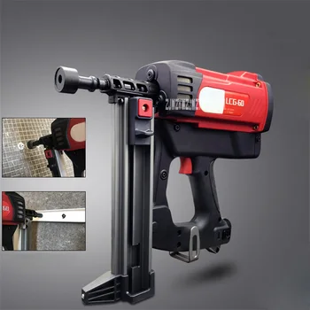 Online 2000mAh Rechargeable Lithium Electric Nail Gun Woodworking Tool Nail Gun Doors Window Wire Slot Nailing Gas Nail Gun 220V LCG-60
