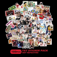 

100PCS/Kpop TXT Season's Greetings Freeze Stickers New Album Cute Korea Boys Group Character Sticker Pack Idols Photos Stickers