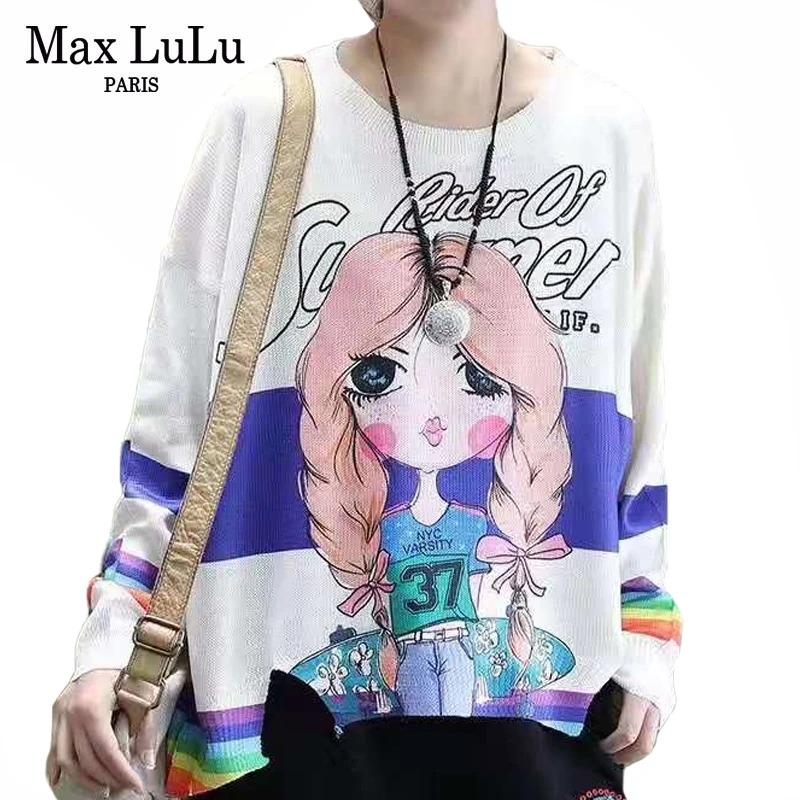 Джемпер женский вязаный Max LuLu Повседневный весенний в Корейском стиле с