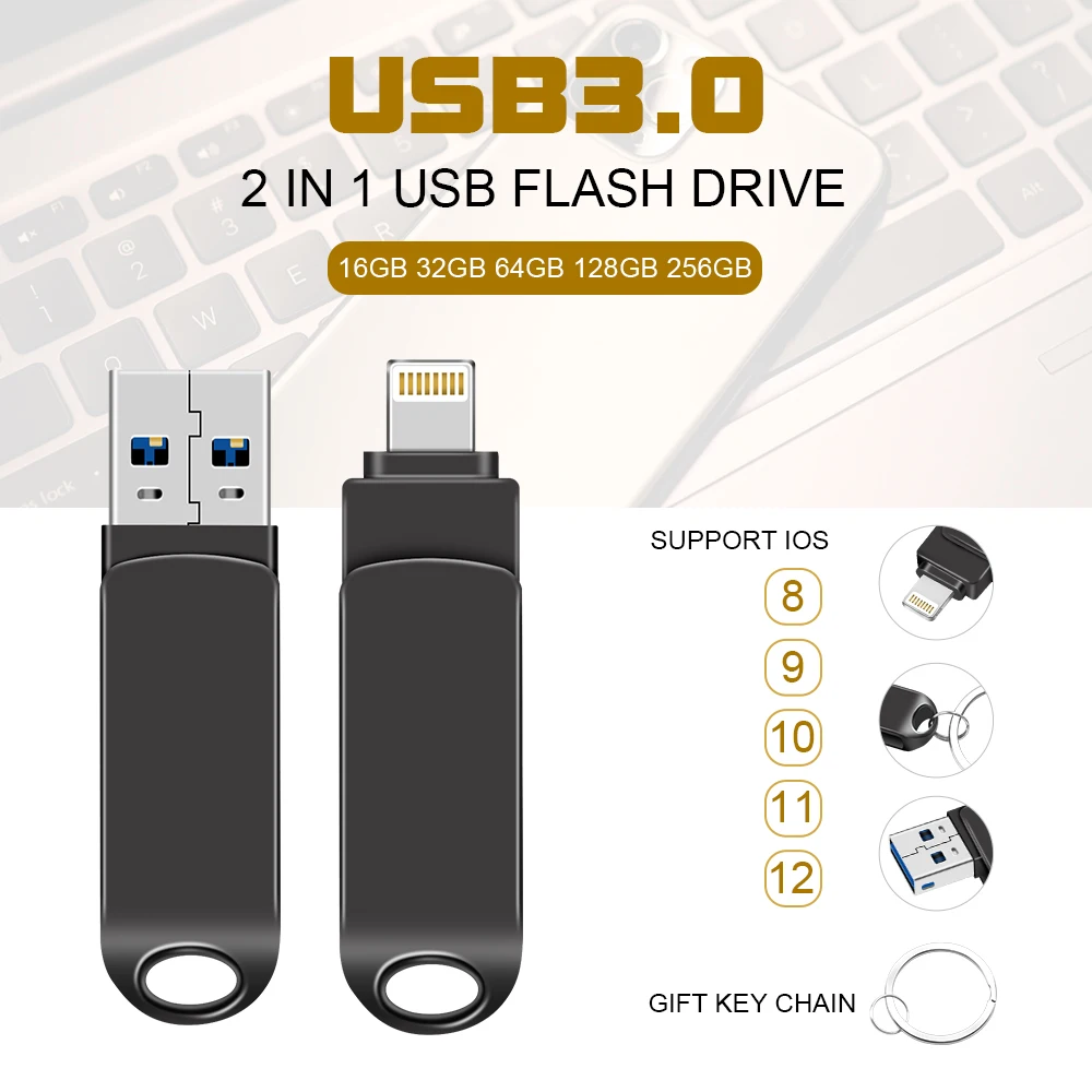 500gb flash drive Metal Flash Drive USB 3.0 32GB 64GB 128GB Lightning Pen Drive U Disk iOS 8.2 memory stick Pendrive for iPhone iPAD apple pen drive