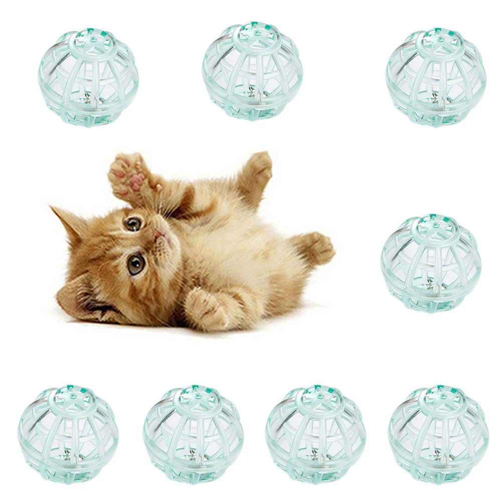Новинка 8 шт. Pet Cat прозрачный играть полые Jingle шарики с колокольчиками Чейз жевательные игрушечные домашние питомцы