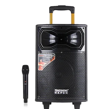 

Bluetooth Speaker Wireless Pull-Rod Portable Outdoor Microphone High Power Line Out AUX Music Player Bass Party Loudspeaker