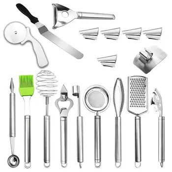 

1 Set 18Pcs Kitchen Gadgets Practical Versatile Safe Durable Baking Tool Egg Whisk Scale Scraper Kitchen Accessories