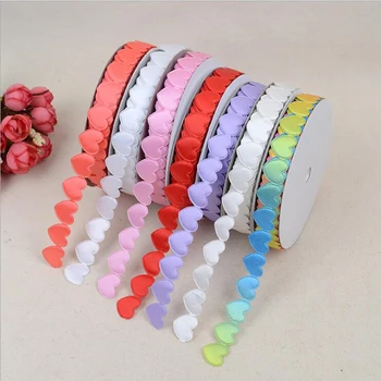 

(5yards/lot) 16mm Colorful Love Ultrasonic Embossing Ribbon DIY Card Gift Warpping Clothing Accessories Lace Ribbons