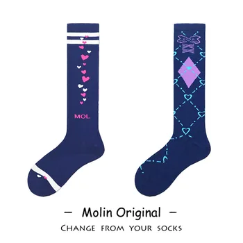 

Women Socks Heart Sock Woman Standard Purple Unisex High Funny Cotton Novelty Ladies Sox Spring Autumn Female Trendy Calcetines