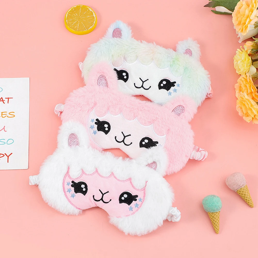 Cute Cartoon Sheep Girly Style Sleeping Eyeshade 1PC Soft and Comfortable Health Sleep Eye Covers for Women Girl to Sleep Better