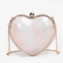 Прозрачная вечерняя сумочка из акрила трендовые, сердцевидные клатчи свадебные сумки на плечо для невесты модные вечерние маленькие клатчи для женщин