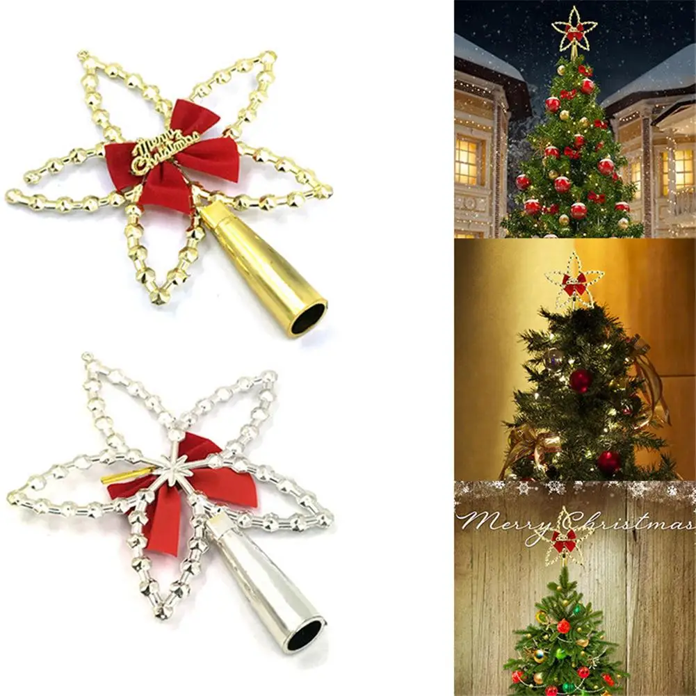 Рождественская Елка Топ пятиконечная звезда висят Рождественский Декор, орнамент тройка Топпер рождественские принадлежности Рождественская елка Декор