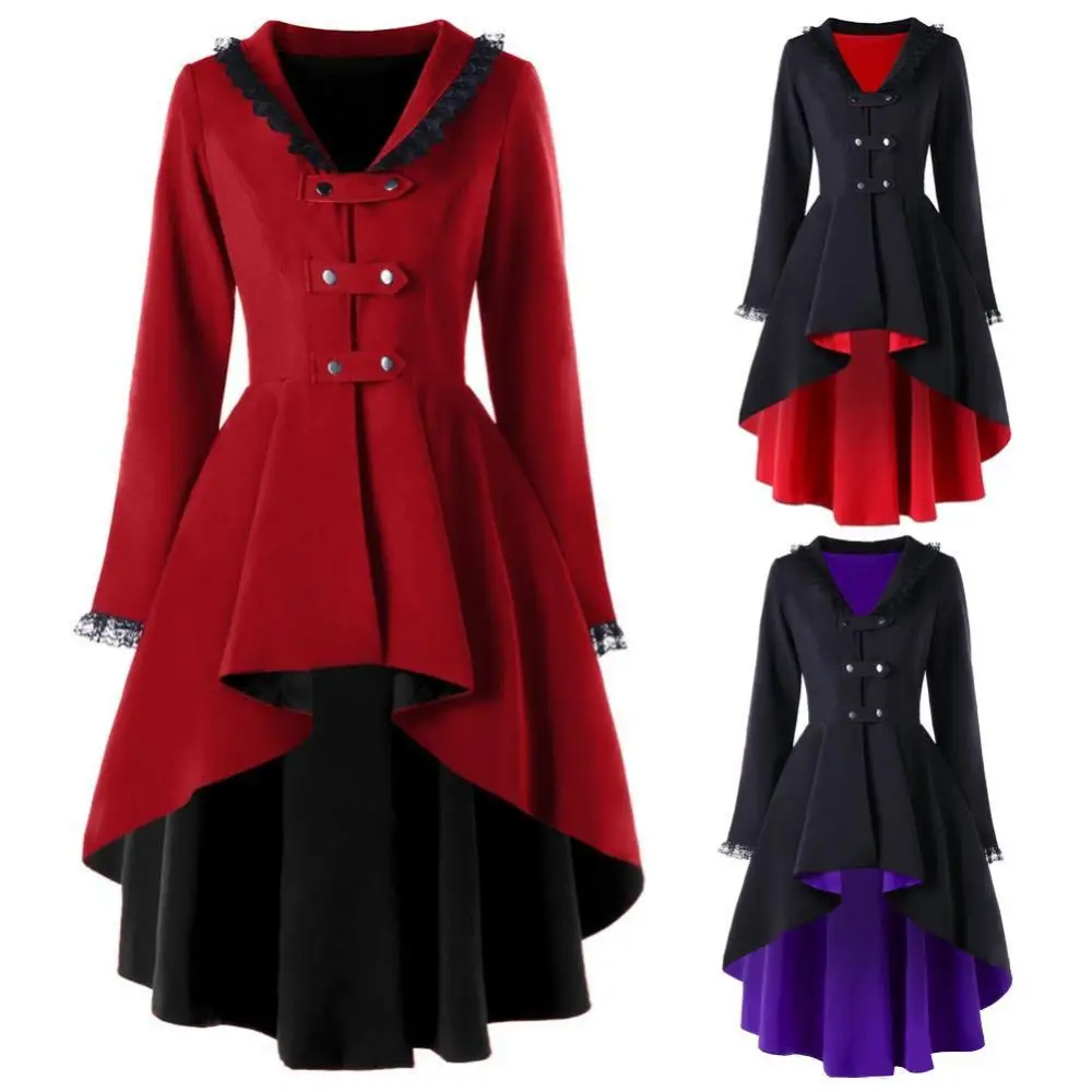 Пальто женское асимметричное с длинным рукавом на пуговицах 2021 | Женская одежда