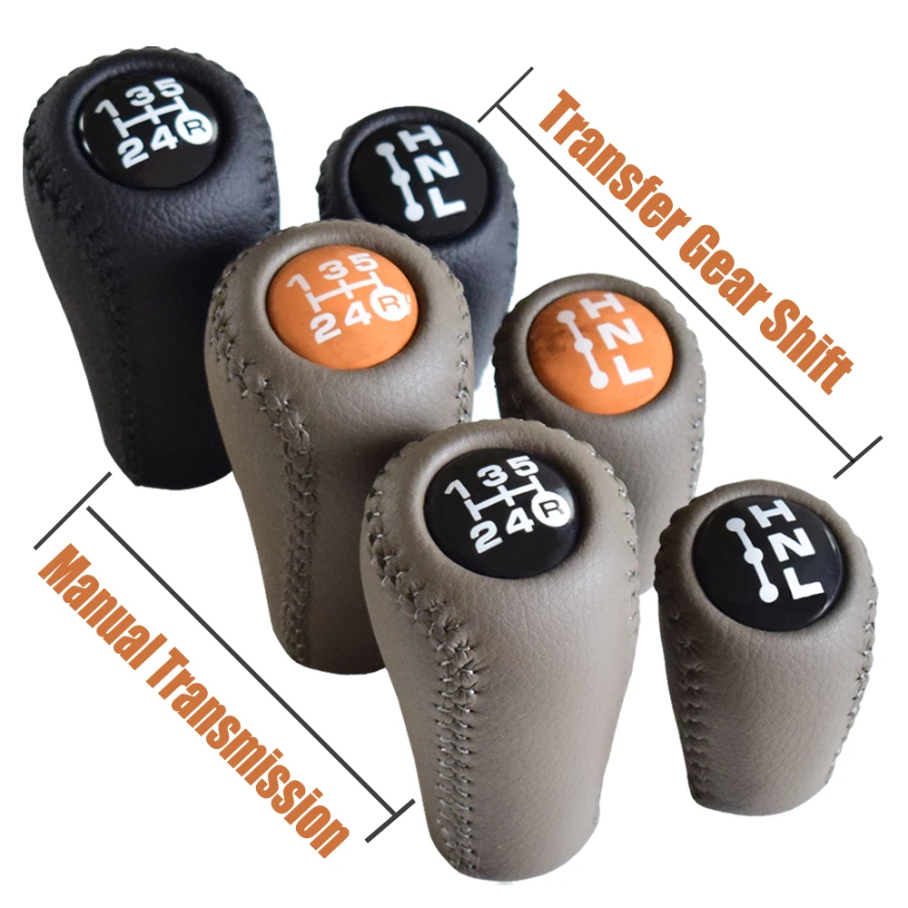 

Auto 3Color Leather Manual 5 Speed Transmission+Transfer Gear Shift Knob Stick For Toyota Prado LC120 Land Cruiser Prado 03-09