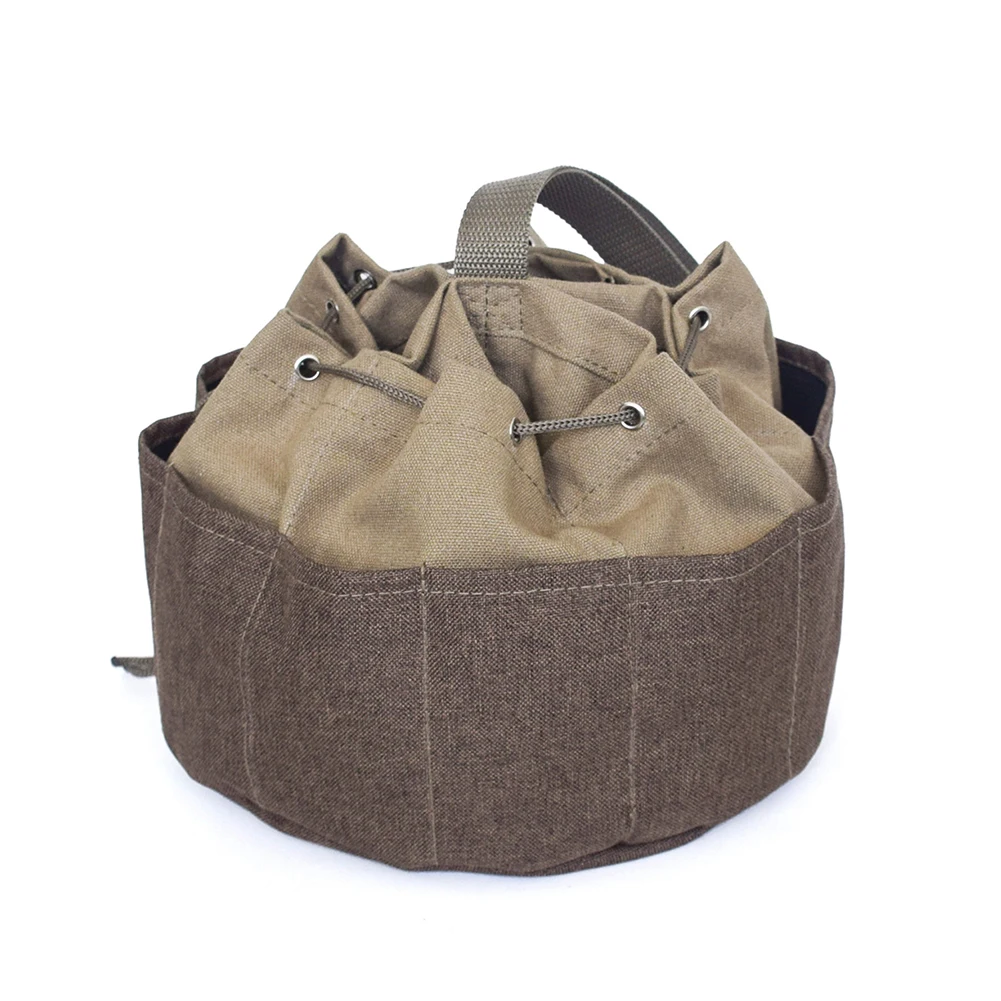 

Umbrella Like Drawstring Plumber Holder Repair Canvas Portable Storage Garden Outdoor Multi-pocket Tool Bag Khaki Multi Pocket