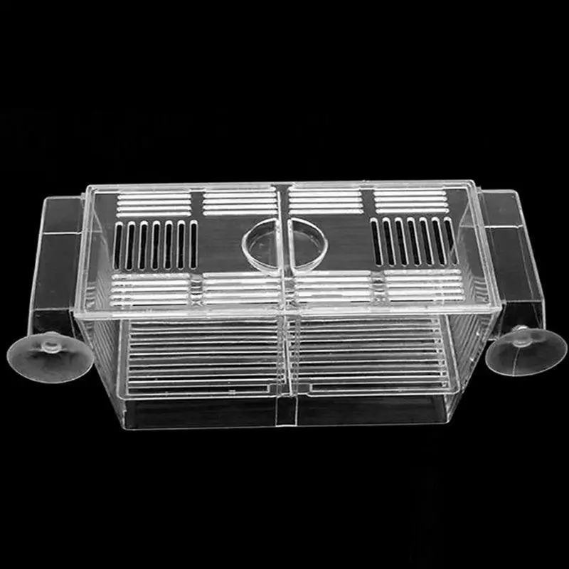 Aquarium Transparent Double Bowl Fighting Fish Mini House Incubator Box For Fry Isolation Hatchery Reptile Cage Turtle House