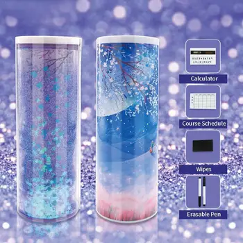 

The most popular Pencil Box in China Creative school calculator mi Holder pen Stationery pink with case Pen blue Pencil box Q4I5