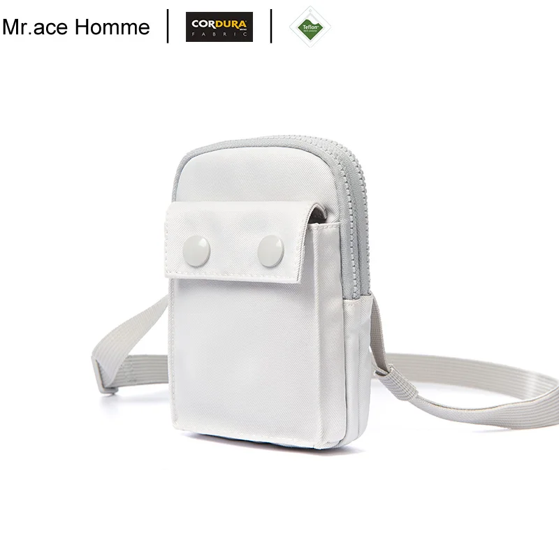 

brand white simple mini mobile phone bag sports bag key messenger bag women Credit card bag chest bag