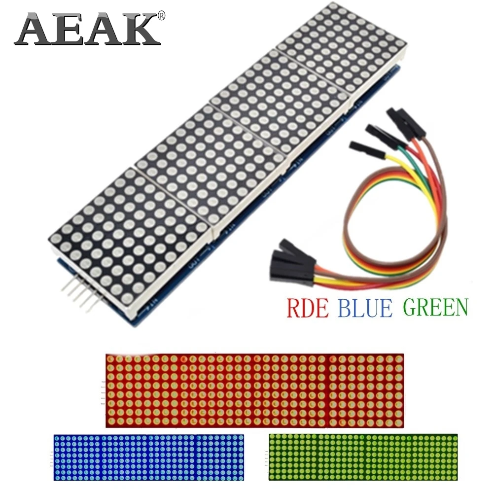 Модуль точечной матрицы AEAK max7222 для микроконтроллера Arduino 4 в одном дисплей с