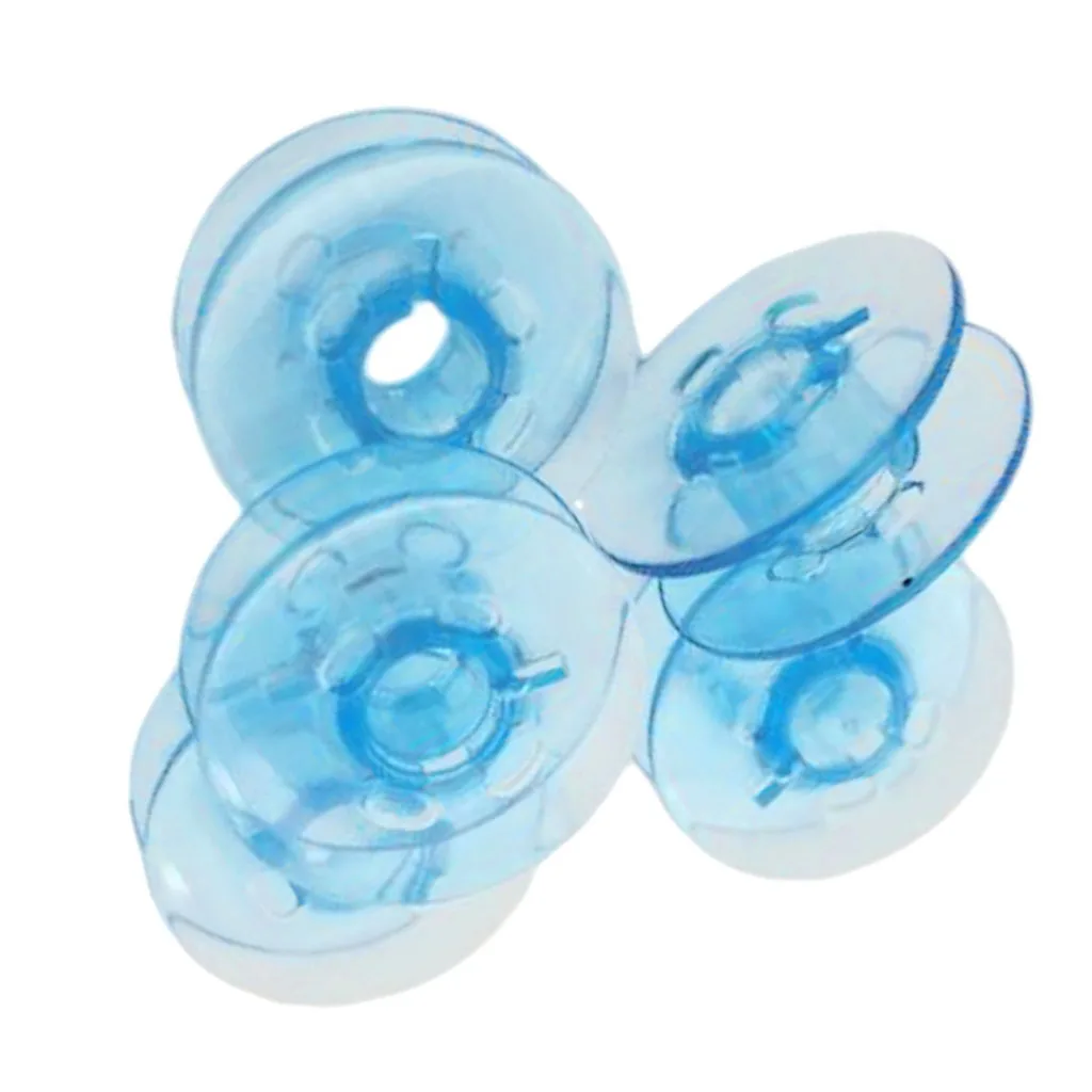 50 Pcs Plastic Sewing Machine Bobbins Spools Replacement for PFAFF/baifu Home Sewing Machine Accessories Transparent Blue