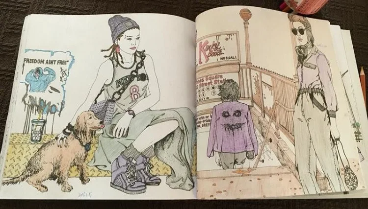 96 страниц камера девочка-раскраска для детей и взрослых снимает стресс граффити живопись Рисование художественная книга канцелярские