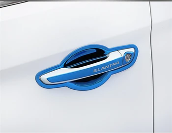 

STAINLESS STEEL EXTERIOR DOOR HANDLES TRIM DECAL STICKERS FOR HYUNDAI ELANTRA 2016 2017 ACCESSORIES