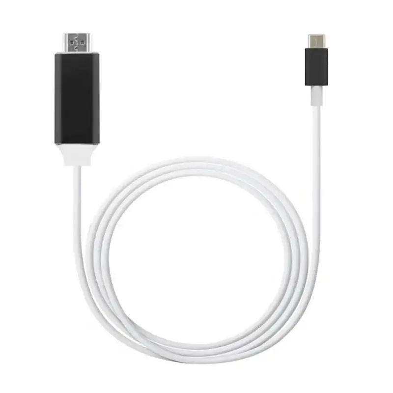 2 м USB TYPE C к HDMI 4K кабель, совместимый с iMac, MacBook Pro, Galaxy S8 S9 Note 8, Dell XPS и другими устройствами USB C S01 - Цвет: Черный