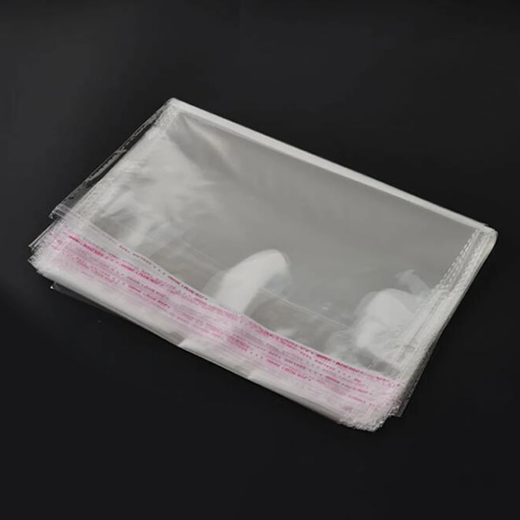 100 Pieces Clear Resealable Cellophane Cello Bags 11x8inch - Fits Prints & Photos - Self Seal Bag Storage Pouch Organizer